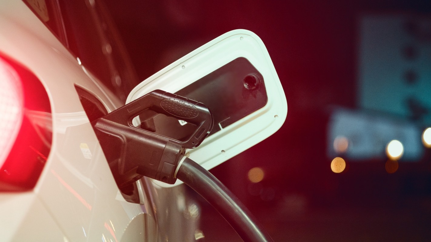 An EV being charged.