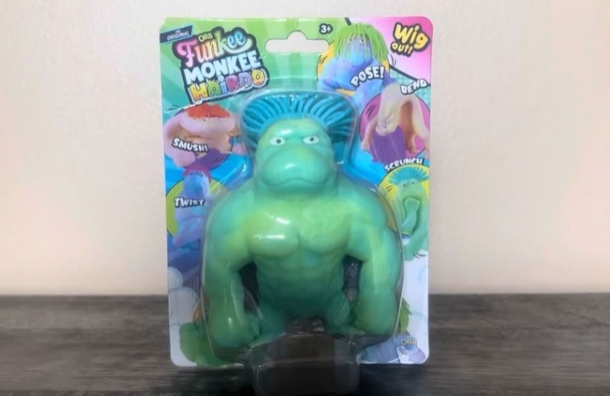 A Funkee Monkee squeeze toy.