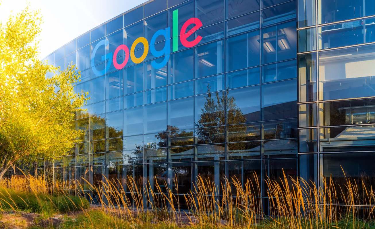 A Google building with a glass facade.