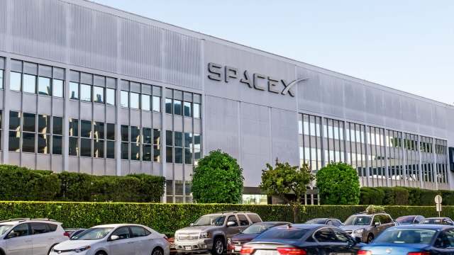 The SpaceX headquarters building.