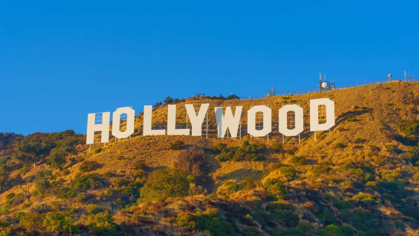 The Hollywood sign.