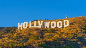 The Hollywood sign.