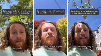 A man speaking about solar energy's evolving importance.