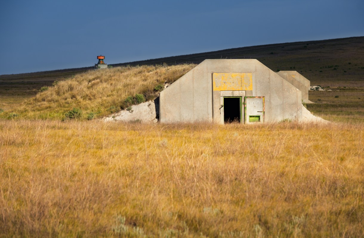One of the many cement bunkers at the Vivos survival facility outside of Edgemont, SD. The bunkers were part of an old US army arms depot that was decommissioned.