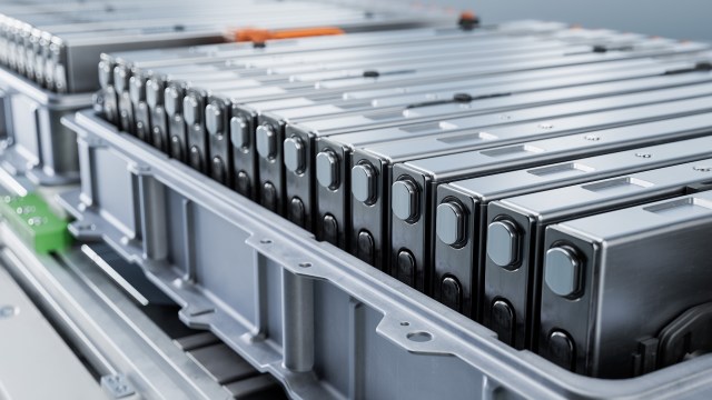 Stacked battery packs.