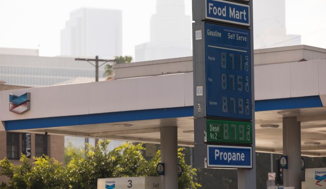 A Chevron gas station with prices starting at $8.71.
