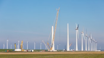A construction site for wind turbines.