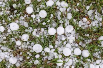 Large hail after a storm.