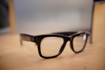 A pair of black Meta Ray-Ban glasses.