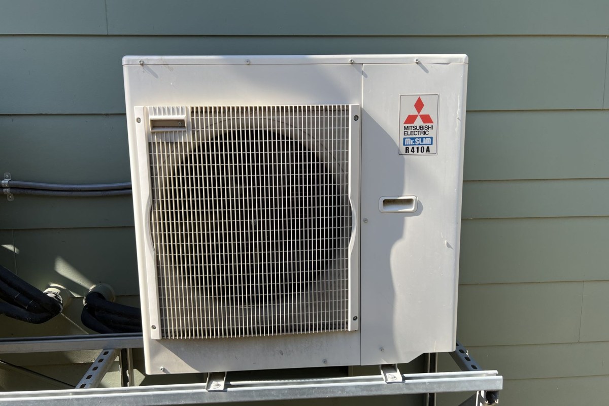 A Mitsubishi heat pump.