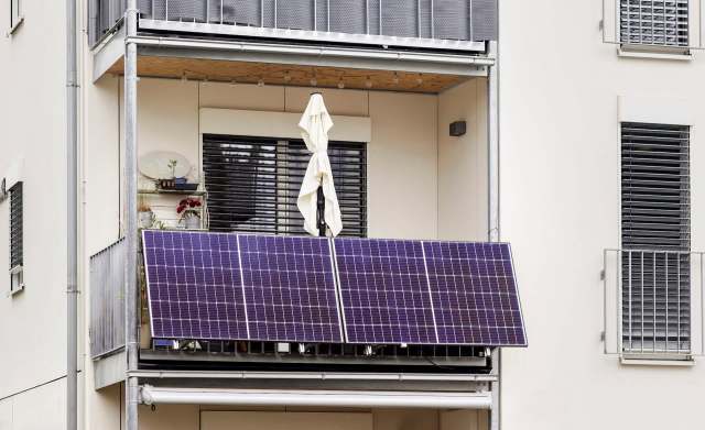 Solar panels on a balcony.