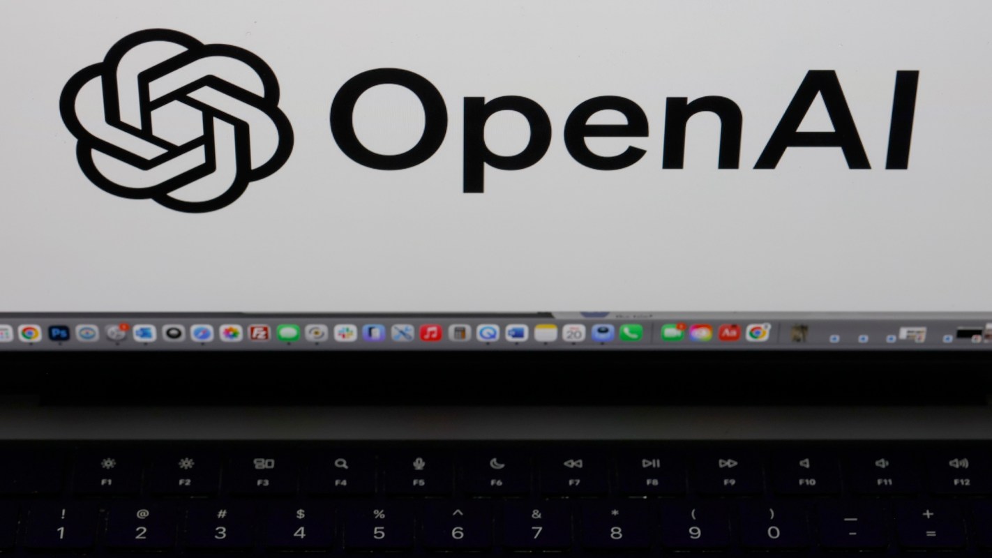 The OpenAI logo on a computer screen.