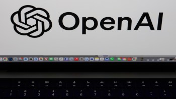 The OpenAI logo on a computer screen.