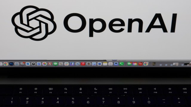 The OpenAI logo on a computer screen.