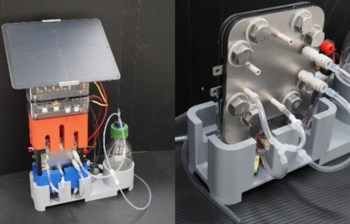 A compact yet intricate solar-powered device with various tubes.