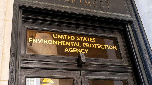 A close-up of a door sign reading "United States Environmental Protection Agency."
