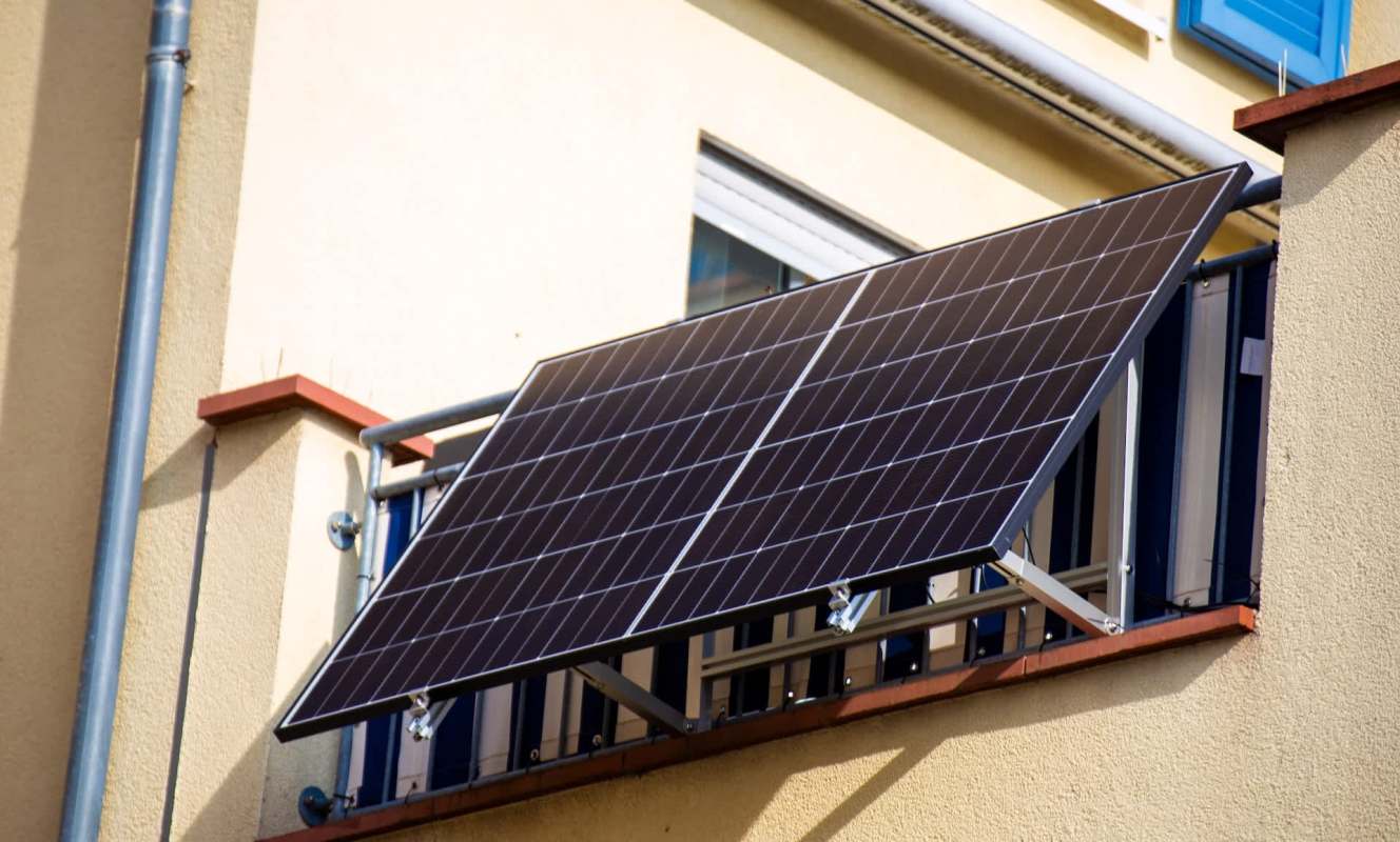 Solar panels on a balcony.