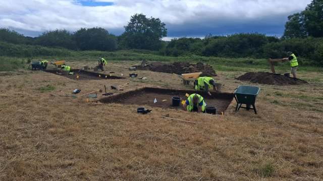 People digging at a Viking settlement site in Ireland.