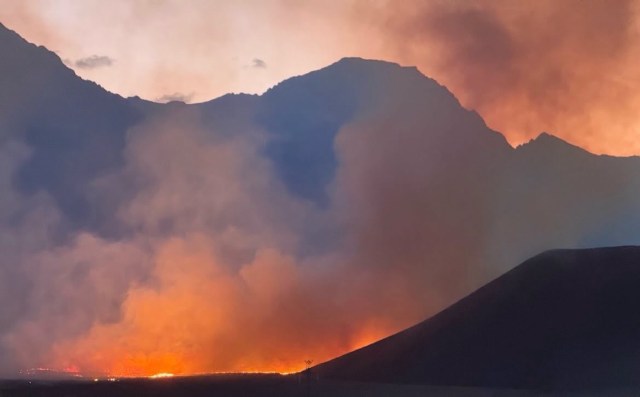 An active wildfire.