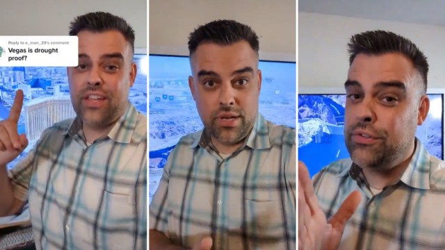A man talking about the drought in Las Vegas.