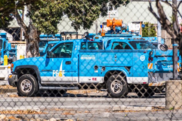 A Pacific Gas and Electric Company service vehicle.