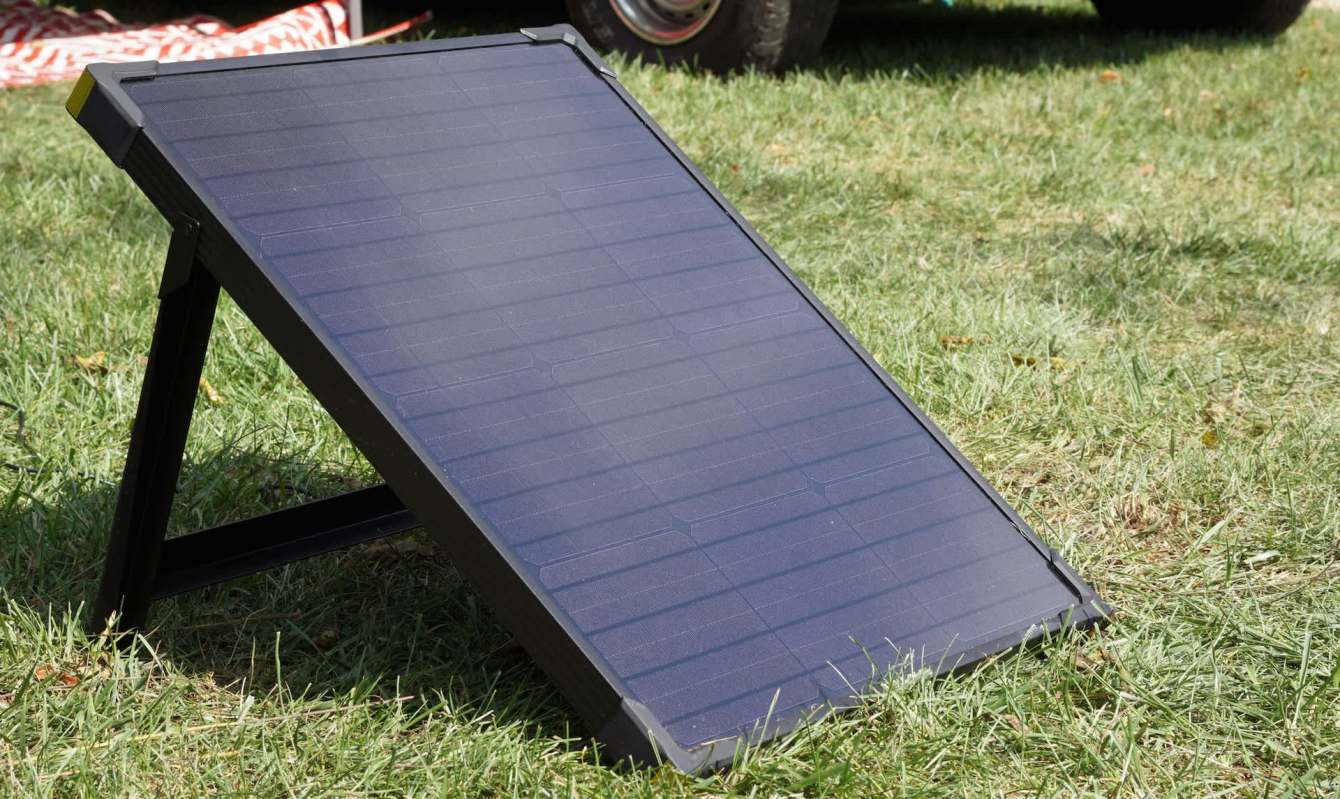 A portable solar panel.