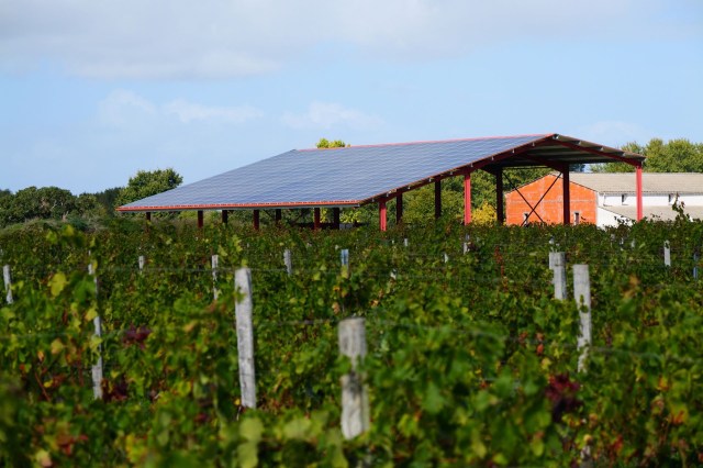 Solar panels on agricultural land.