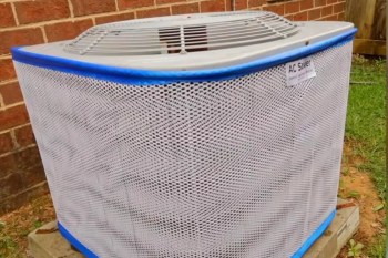 An AC cover on an outside unit.
