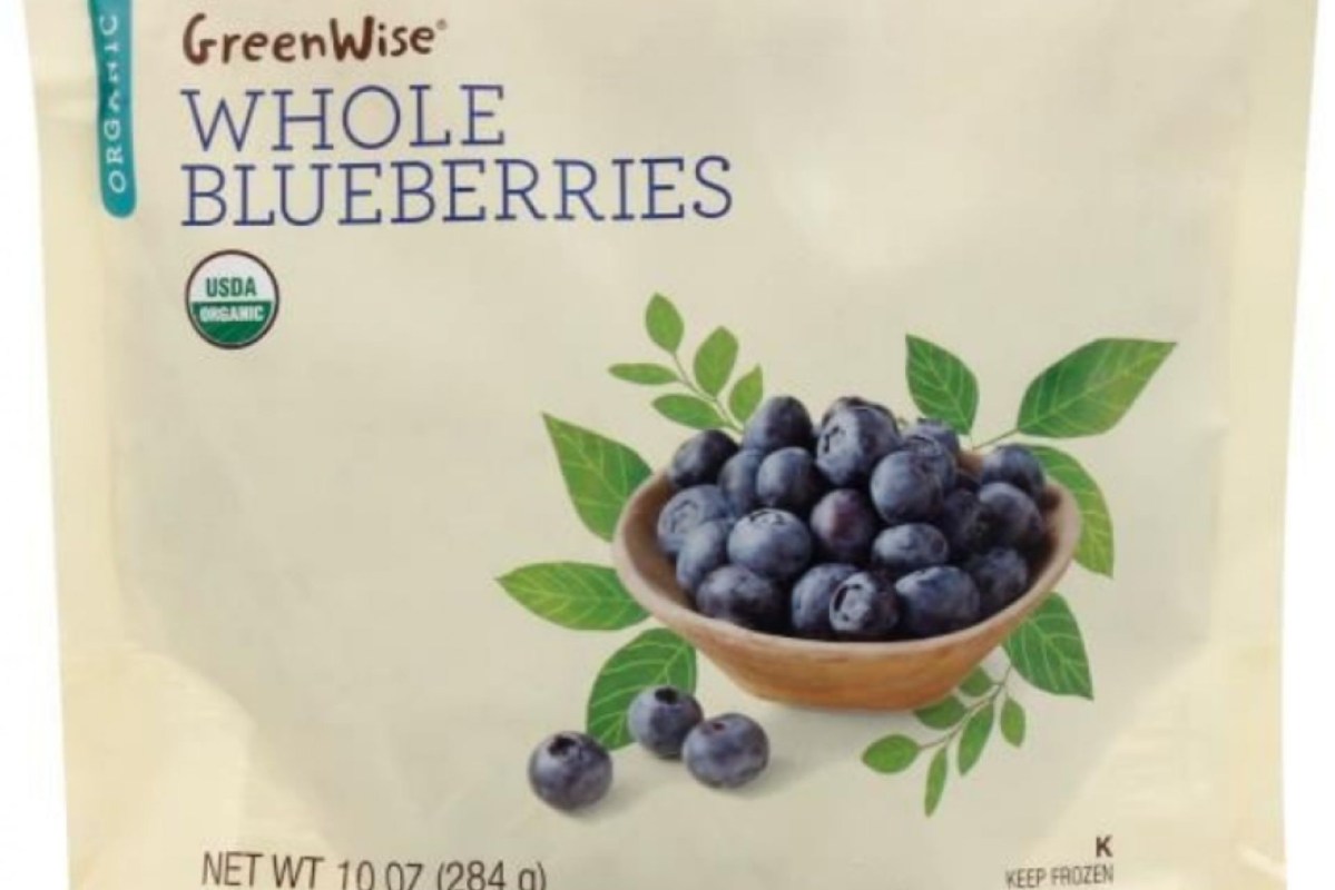 A bag of GreenWise whole blueberries.