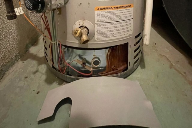 A water heater.