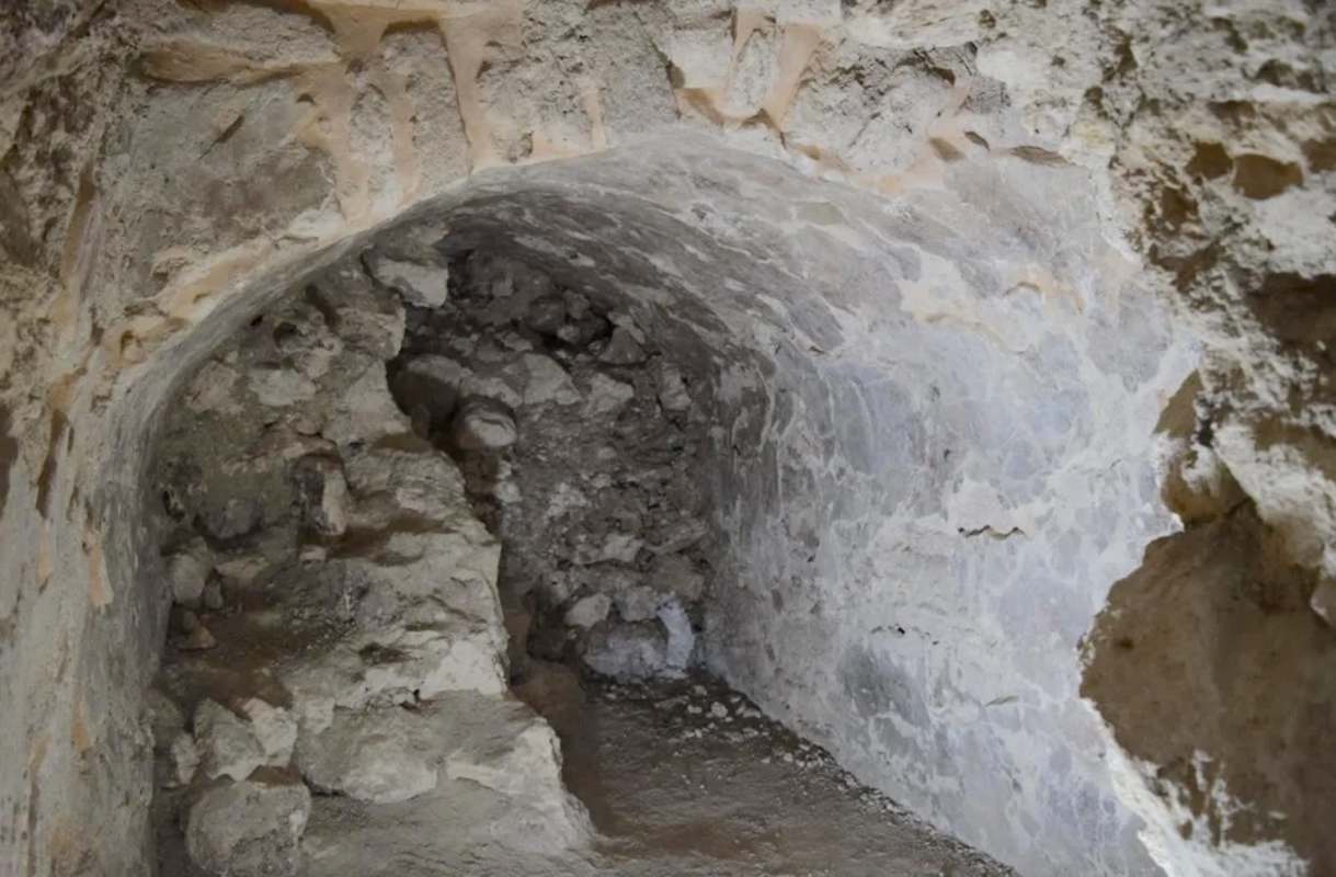 An underground stone passageway.
