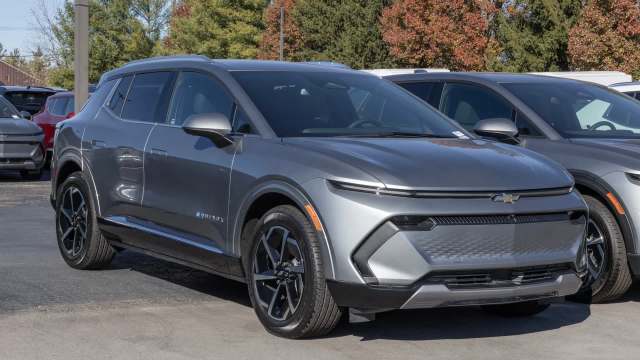 A silver Chevrolet Equinox electric vehicle.