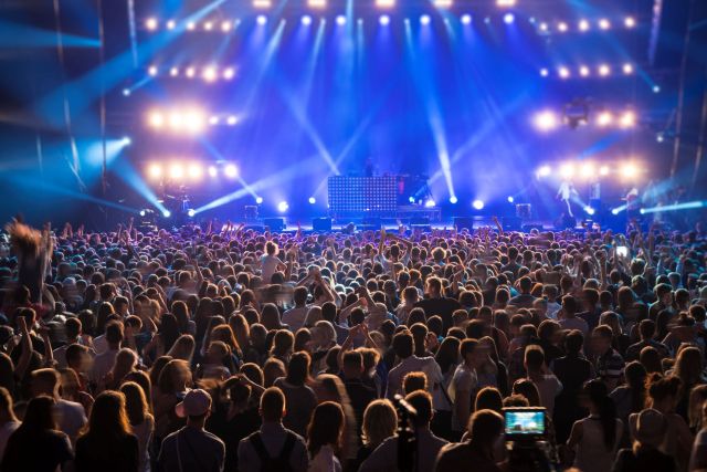 A concert crowd.