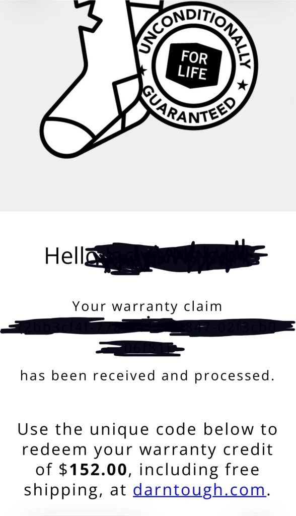 An approved warranty claim with a credit of $152.