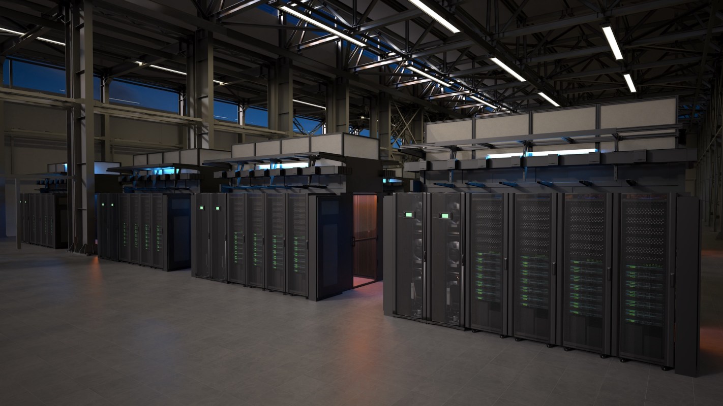 A server room in a data center.