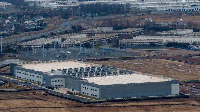 A data center facility near a residential area.