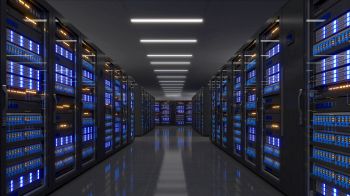 The inside of a data center.