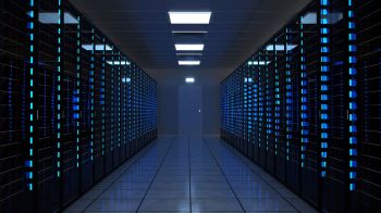 The inside of a data center.