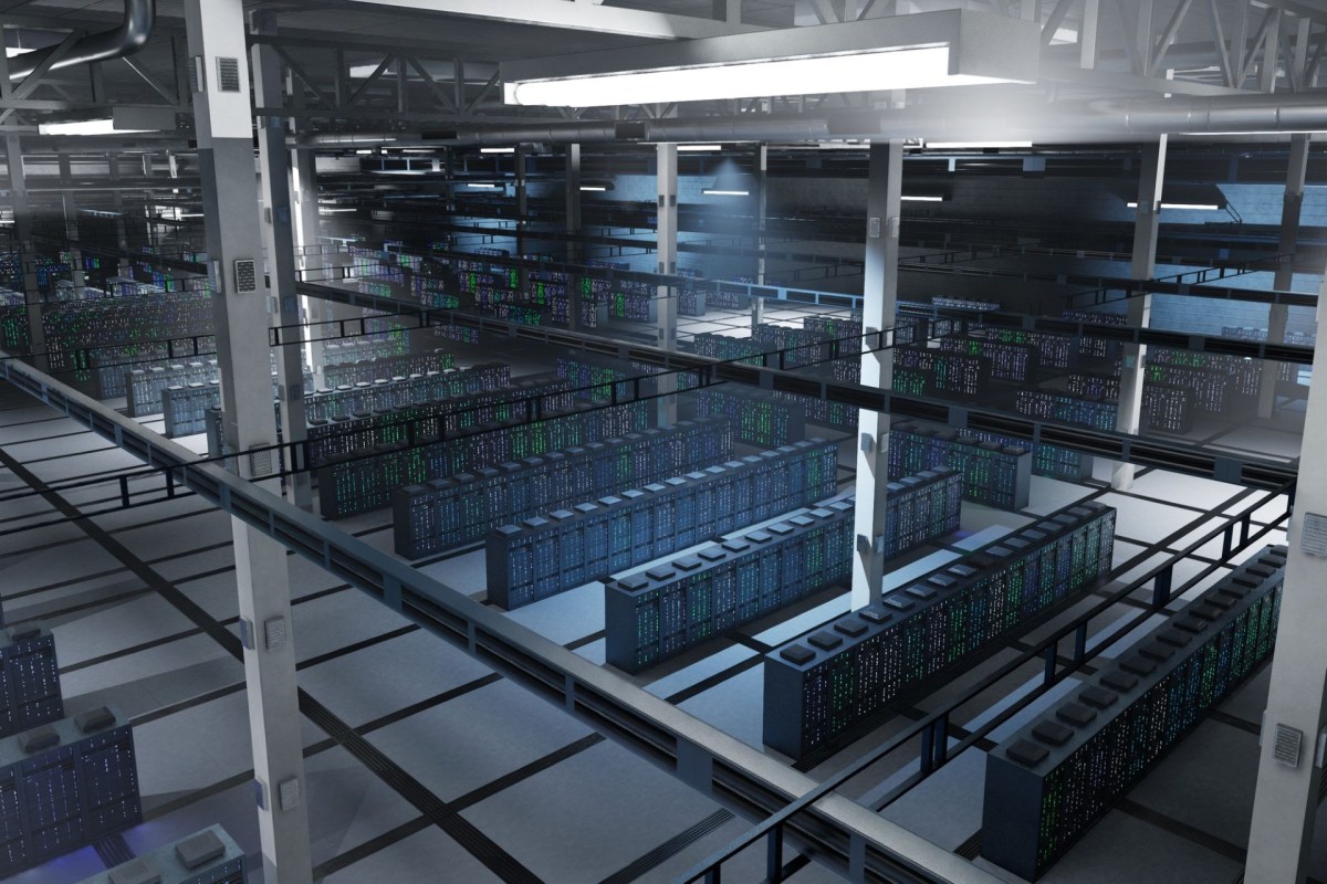The inside of a data center.