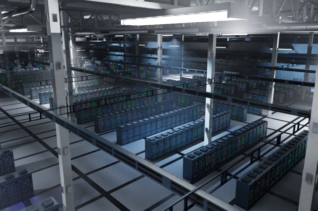 The inside of a data center.
