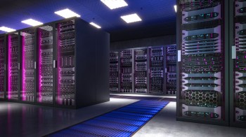 The inside of a data center.