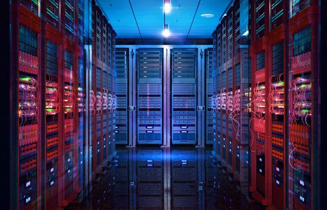 Data center server racks.