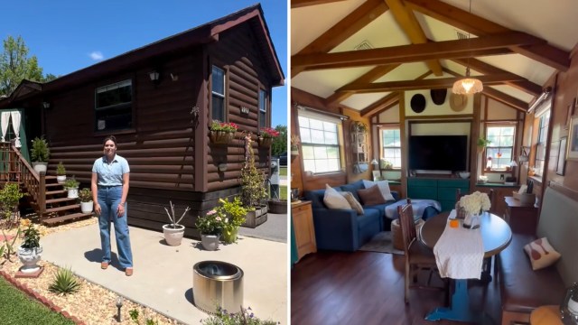 A retired Disney cabin turned into a tiny home.