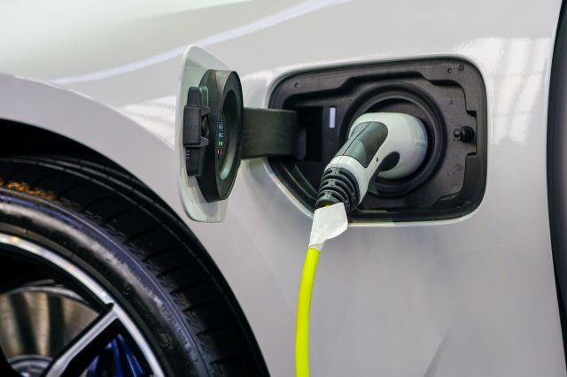 An EV charger in an EV.
