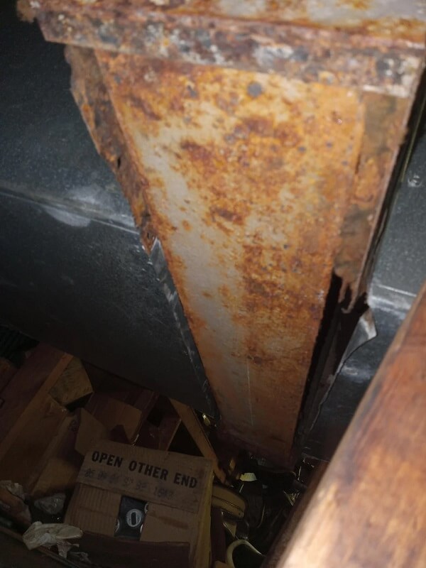 Rusted metal as part of an AC system.