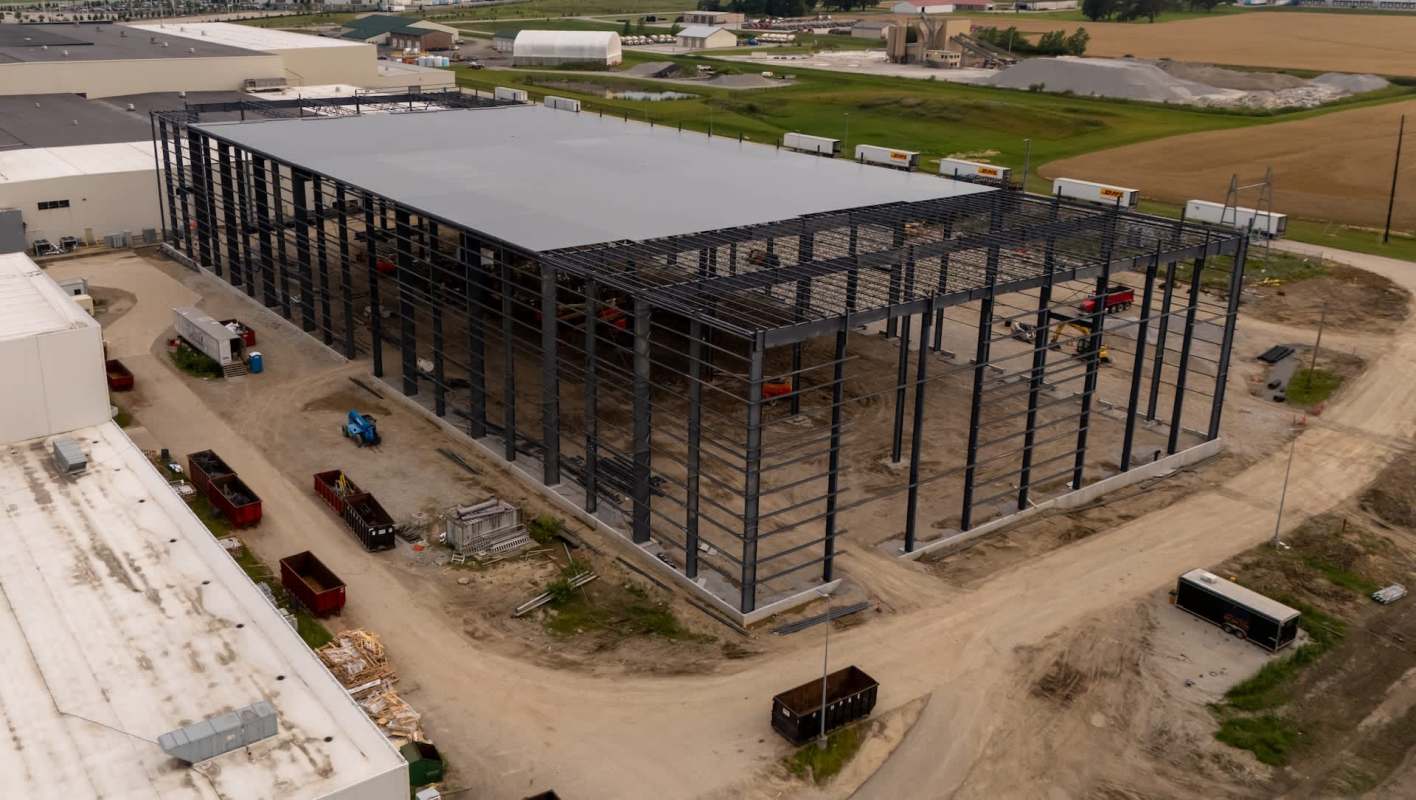 A building construction site.