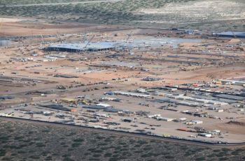 An aerial view of a data center construction site.