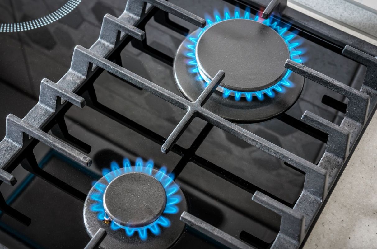 A gas range.
