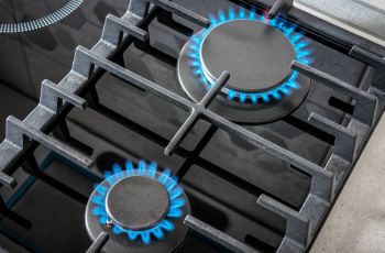 A gas range.