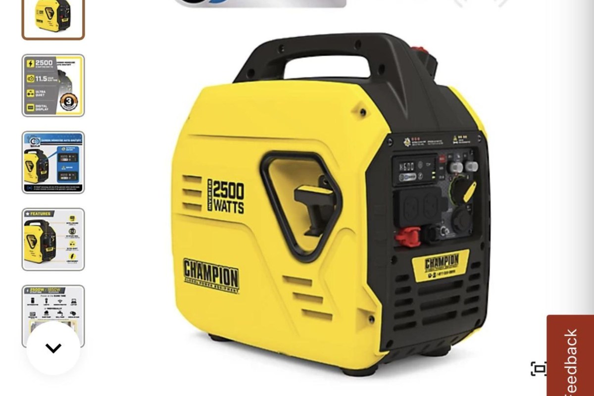 A yellow portable generator.